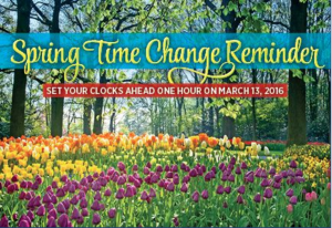 spring time change postcards 2016