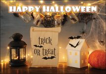 Holiday Cards: Halloween House Decor