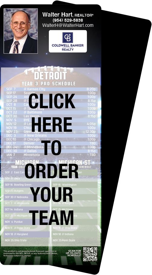 Custom Detroit Lions Football Schedule Magnets, Free Samples